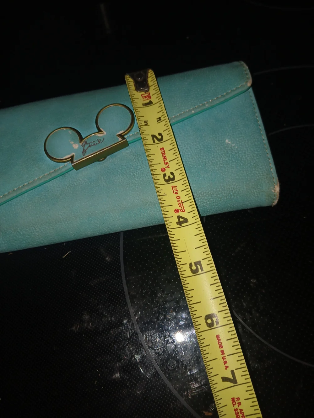 Disney Aqua Blue Wallet with Gold Mickey Accent